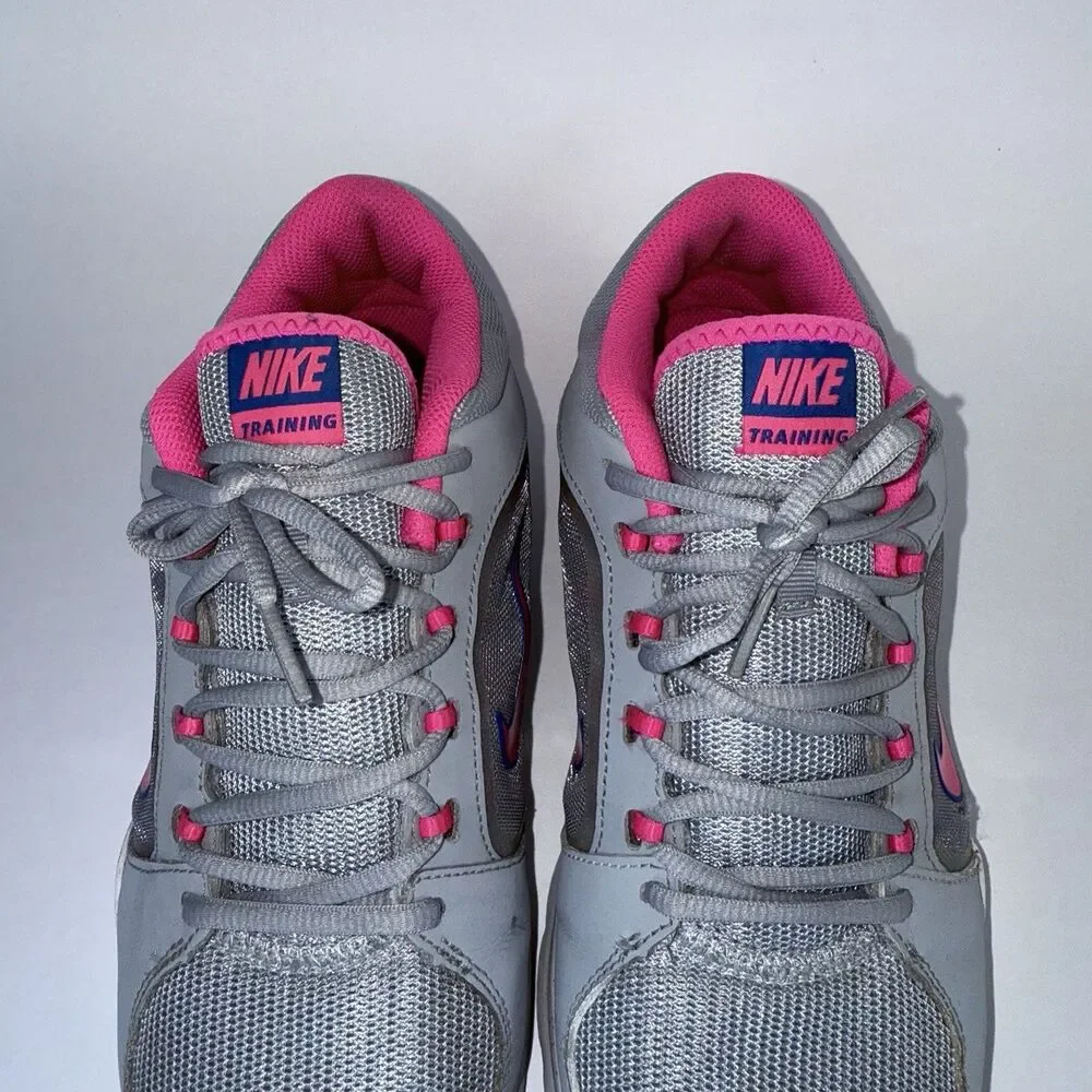 Nike Womens Sneakers Training Size 9 Pink Gray White Lace Up Run Mountain Hiking